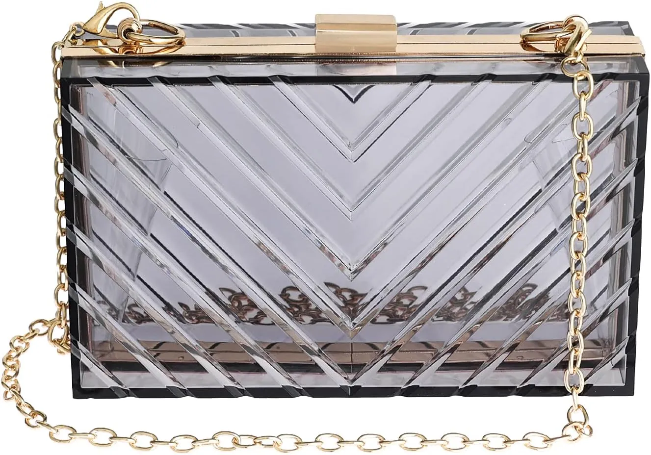 WJCD Clear Purses For Women Acrylic Clear Clutch Bag Stadium Approved