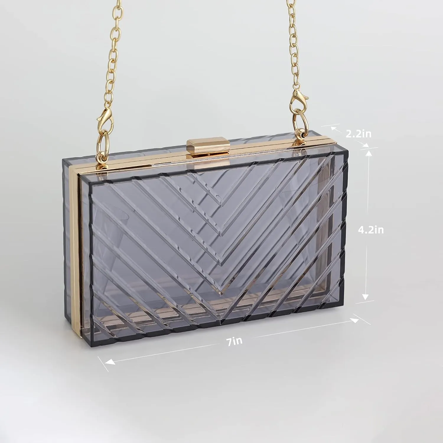 WJCD Clear Purses For Women Acrylic Clear Clutch Bag Stadium Approved