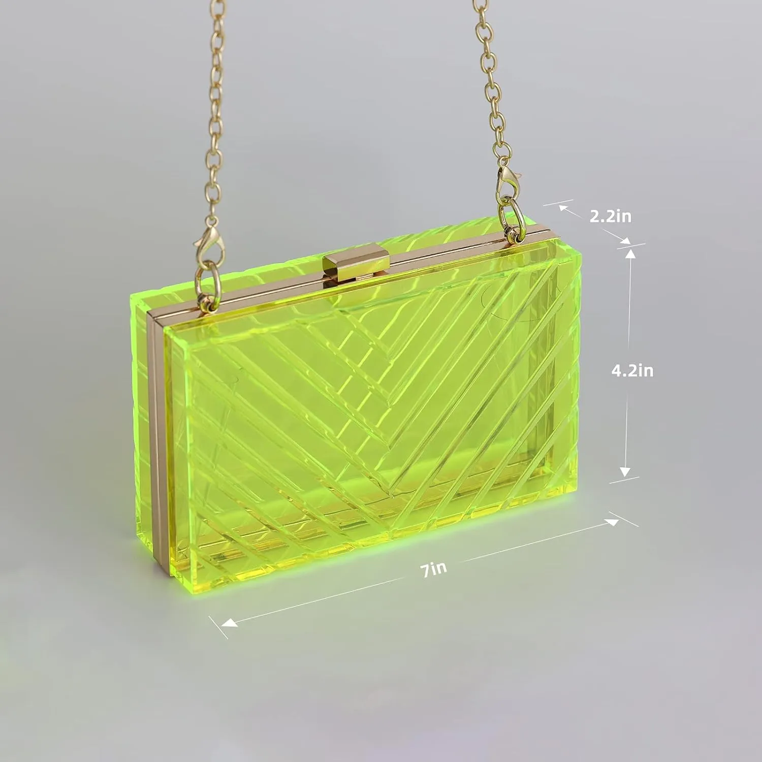 WJCD Clear Purses For Women Acrylic Clear Clutch Bag Stadium Approved