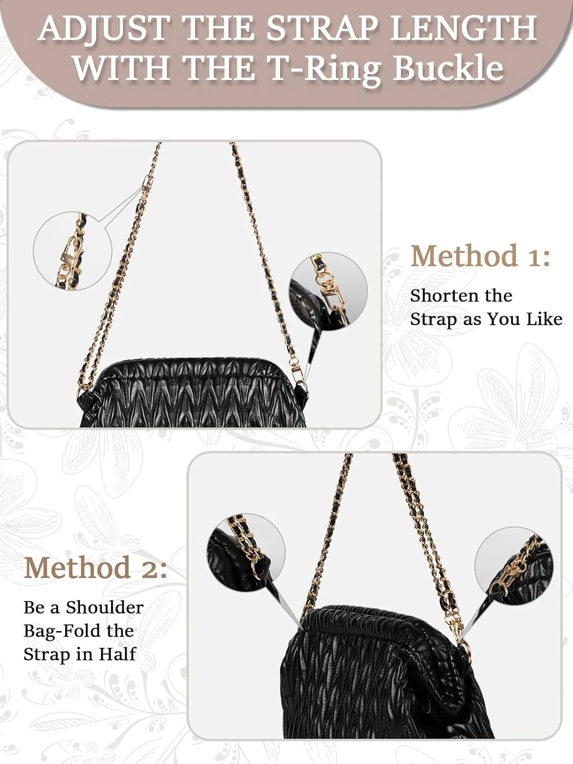Women Clutch Bag Women's Evening Handbag Pleated PU Clutch Purse Quilted Handbags for Women Wedding Cocktail Party