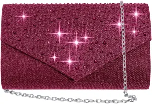 Women Evening Bag Clutch Rhinestone Envelope Party Handbag Bridal Prom Purse