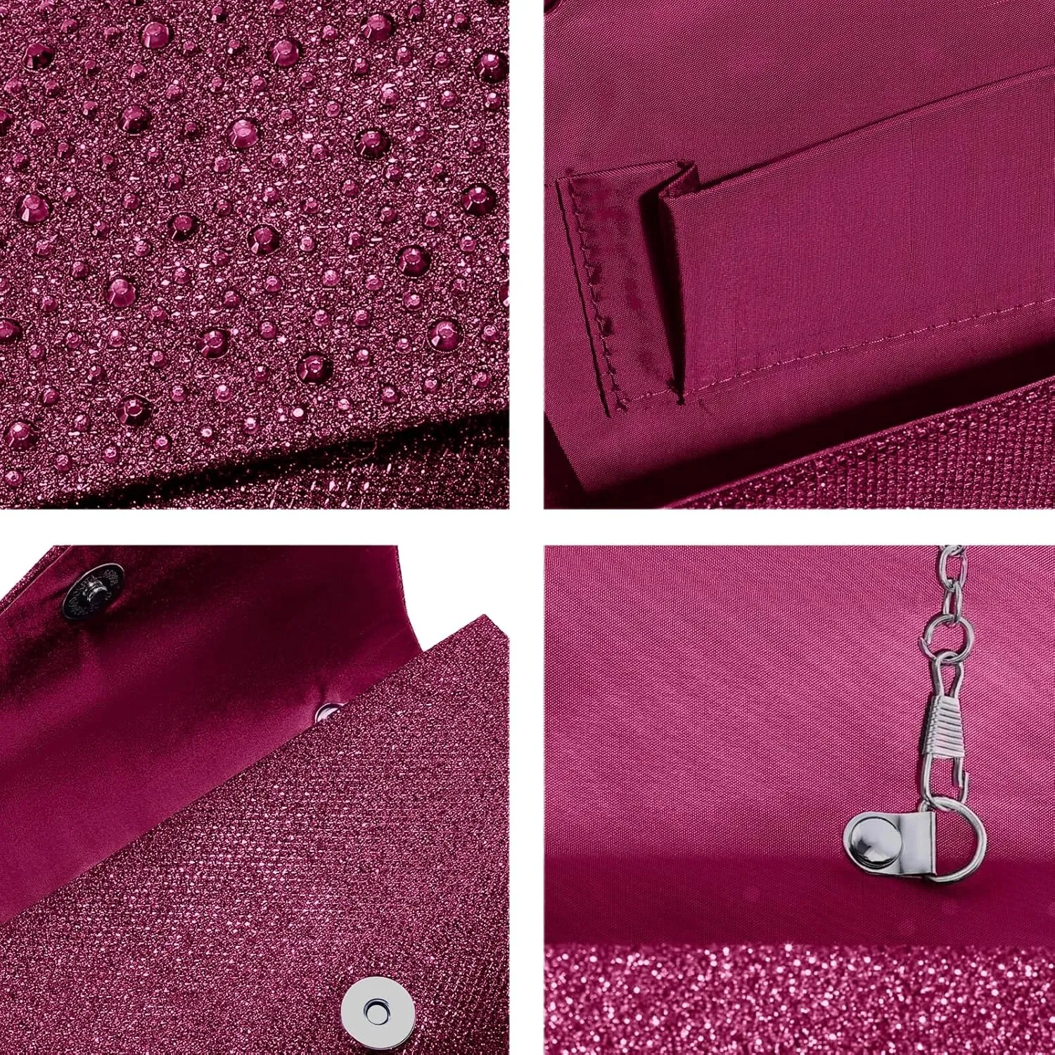 Women Evening Bag Clutch Rhinestone Envelope Party Handbag Bridal Prom Purse