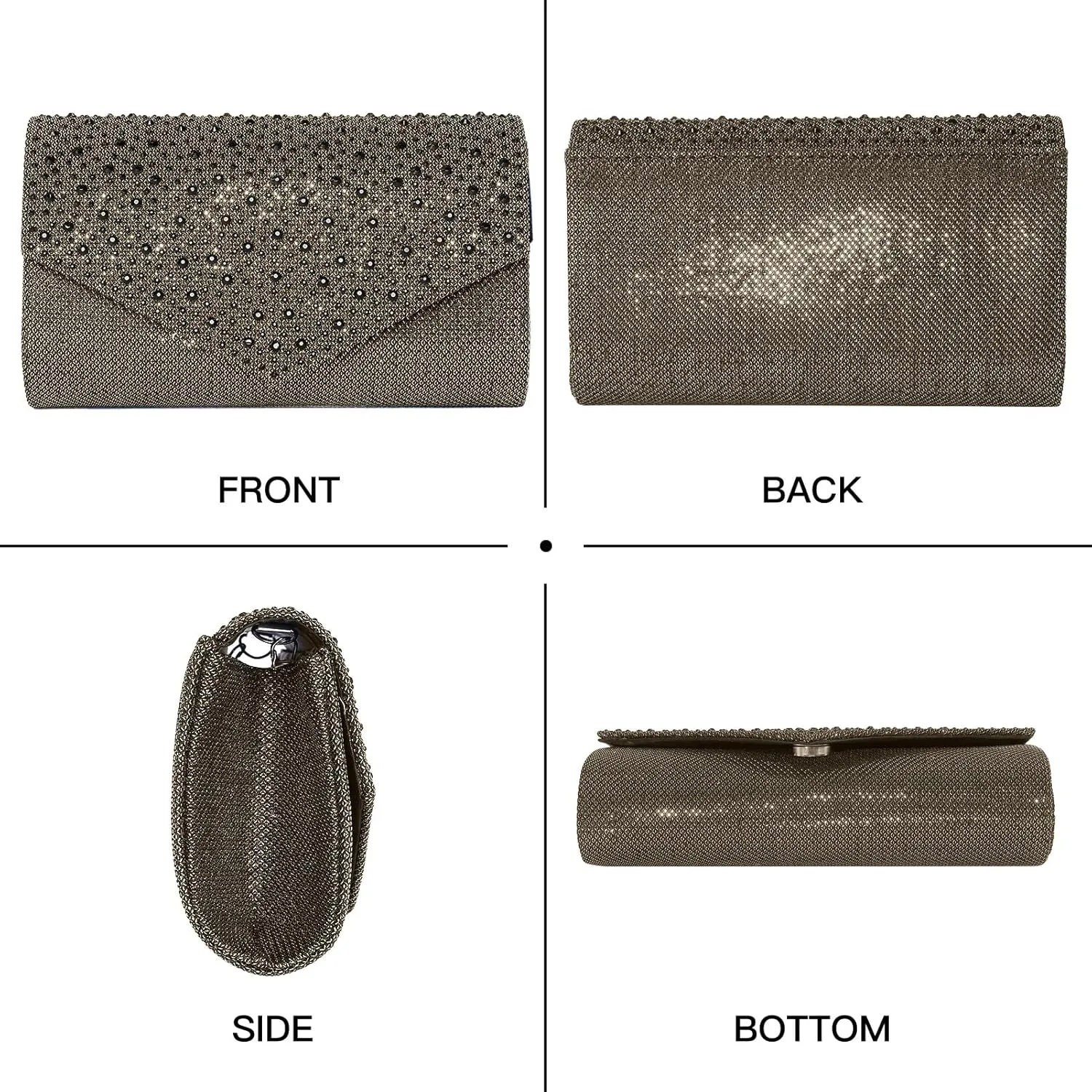 Women Evening Bag Clutch Rhinestone Envelope Party Handbag Bridal Prom Purse