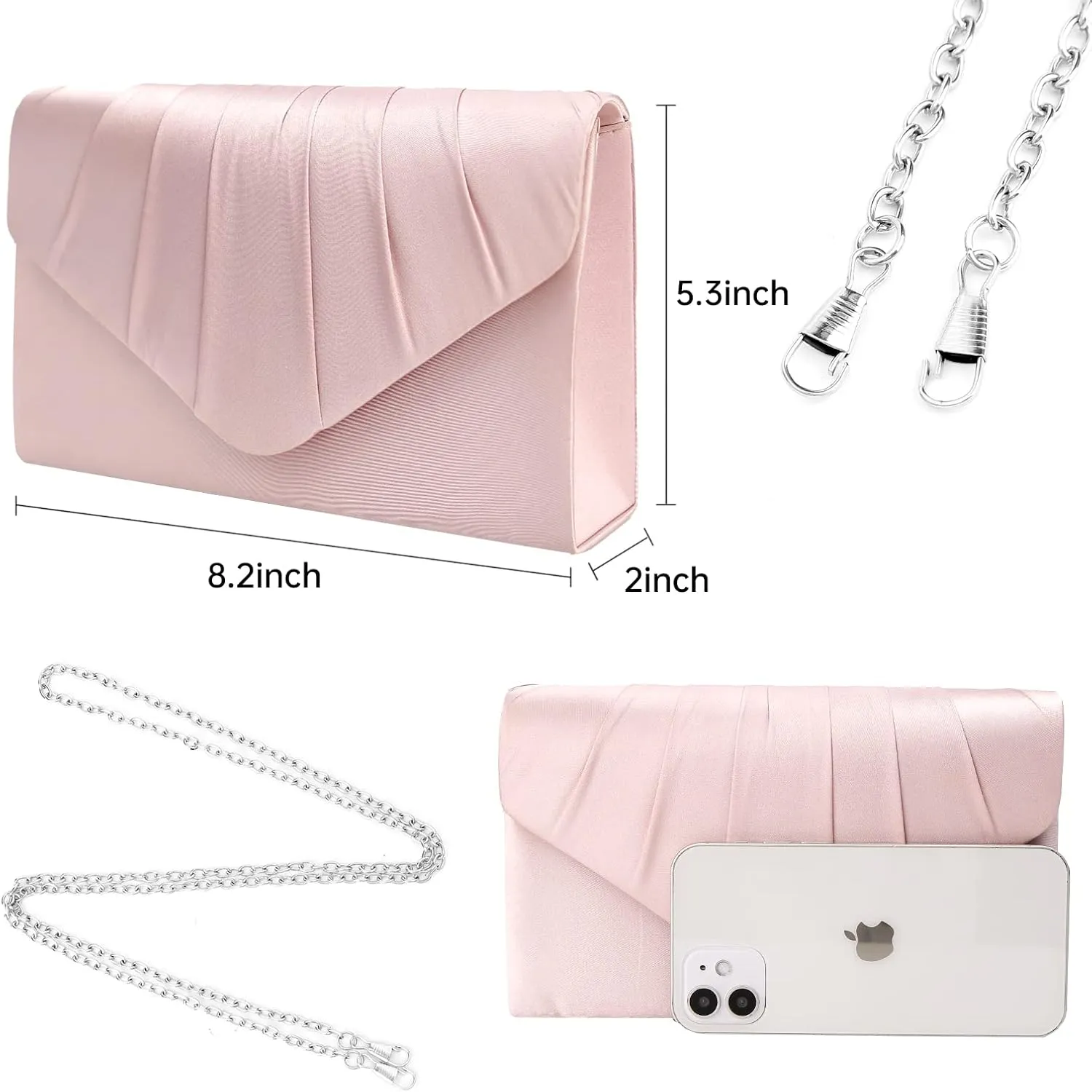 Women Evening Bag Clutch Rhinestone Envelope Party Handbag Bridal Prom Purse