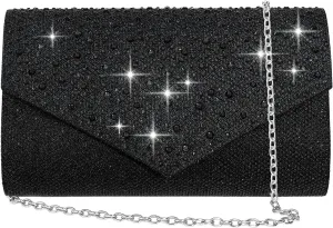 Women Evening Bag Clutch Rhinestone Envelope Party Handbag Bridal Prom Purse