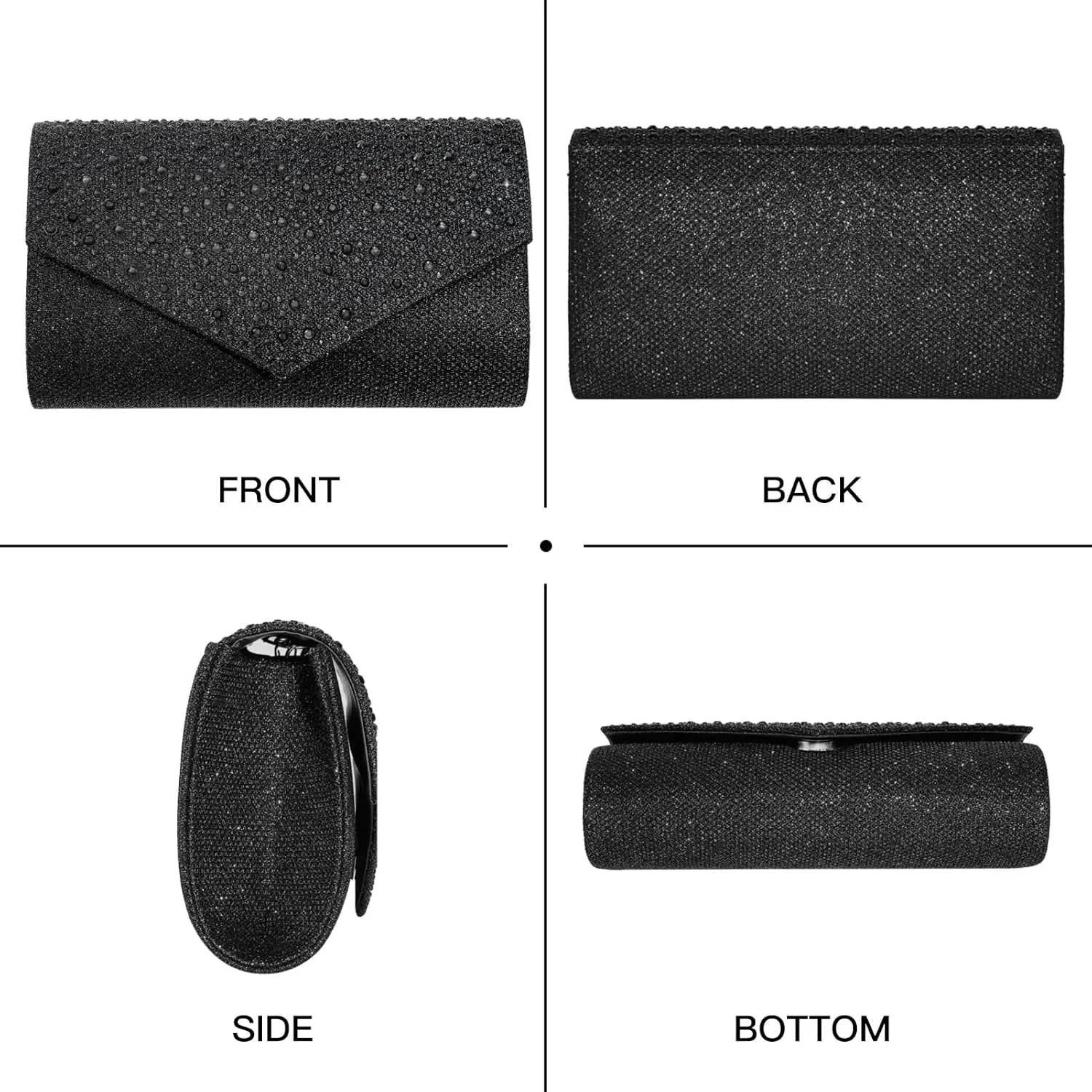 Women Evening Bag Clutch Rhinestone Envelope Party Handbag Bridal Prom Purse