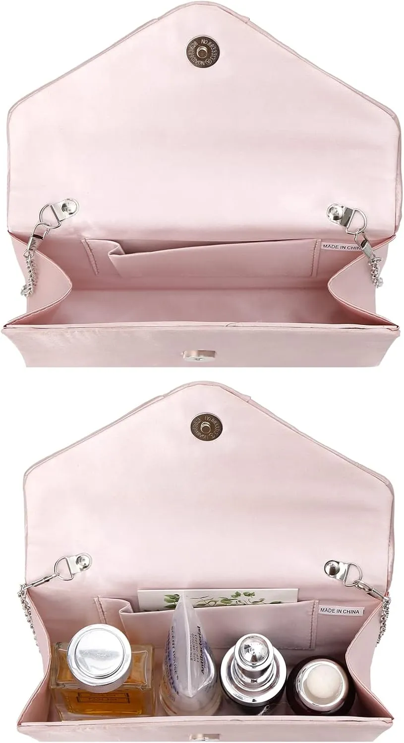 Women Evening Bag Clutch Rhinestone Envelope Party Handbag Bridal Prom Purse