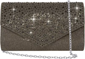 Women Evening Bag Clutch Rhinestone Envelope Party Handbag Bridal Prom Purse