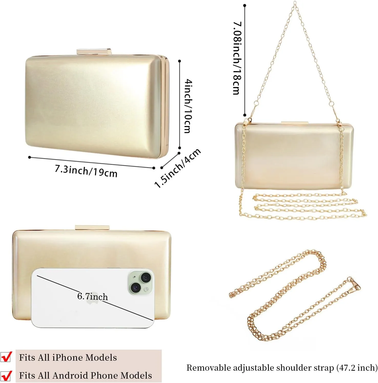 Women Evening Clutch Purses Patent Leather Clutches Formal Party Wedding Cocktail Prom Purse Handbags