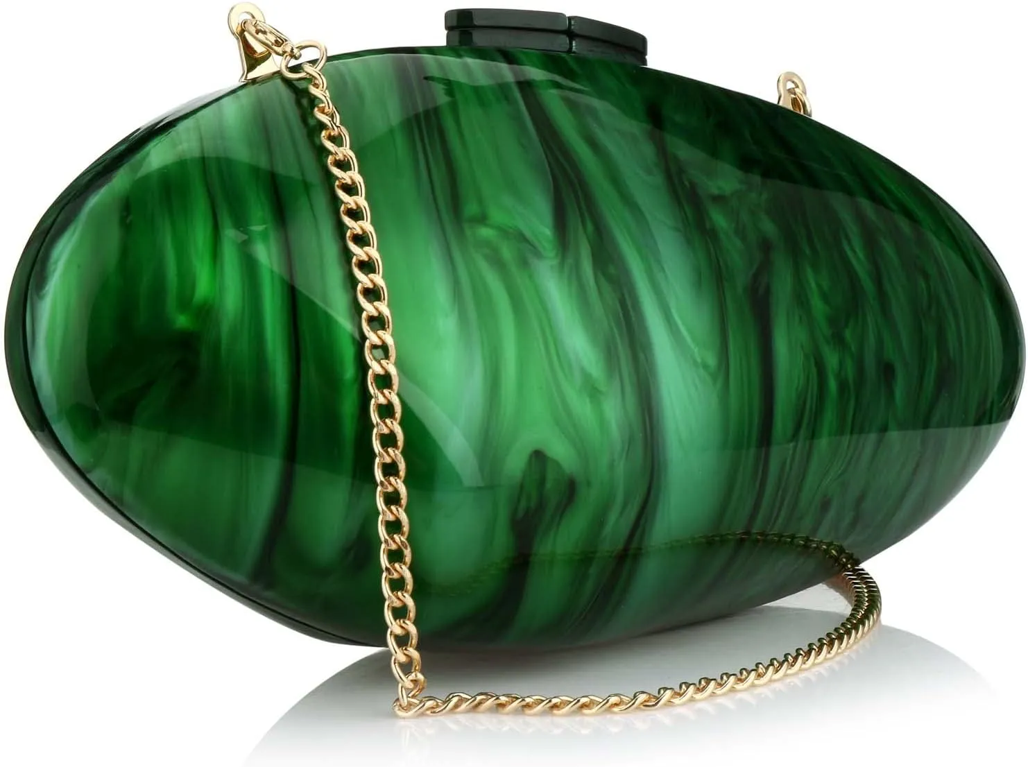 Women Evening Pearl Bag Gold Acrylic Clutch Handbag for Evening Wedding Party