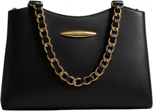 Women Handbag and Purses Black Bag with Retro Handle & Secure Zip | Shoulder Bag with Removable Strap Cross Body Bag