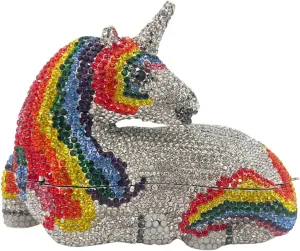 Women Luxury Horse Shape Crystal Evening Bag Chic Animal Clutch Rhinestone Diamond Purse Handbag for Party Prom