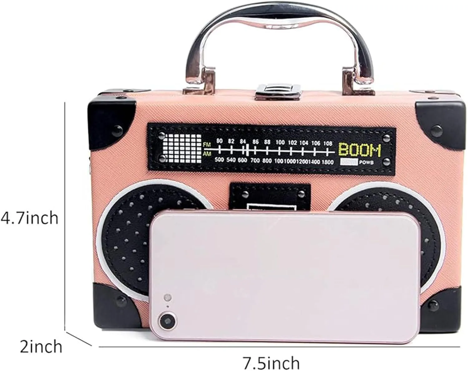 Women Retro Radio Shape Crossbody Bag, Hundred Dollar Bill Box Shoulder Bag, PU Leather Vintage Evening Clutch Purses