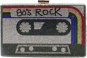 Women Retro Radio Tape-shape Rhinestone Clutch Purse Vintage Crystal Evening Handbag Party Cocktail Shoulder Bag