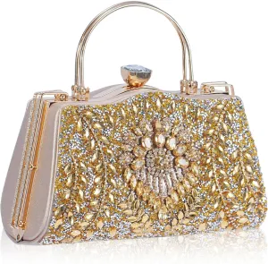 Women Rhinestone Evening Clutch Purses Diamond Handbag Weddings Formal Bag Party Sparkly Crystal Purse