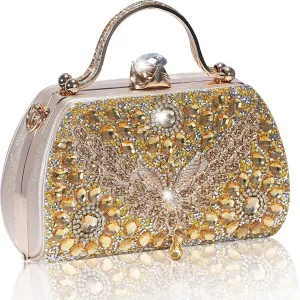 Women Rhinestone Evening Clutch Purses Diamond Handbag Weddings Formal Bag Party Sparkly Crystal Purse
