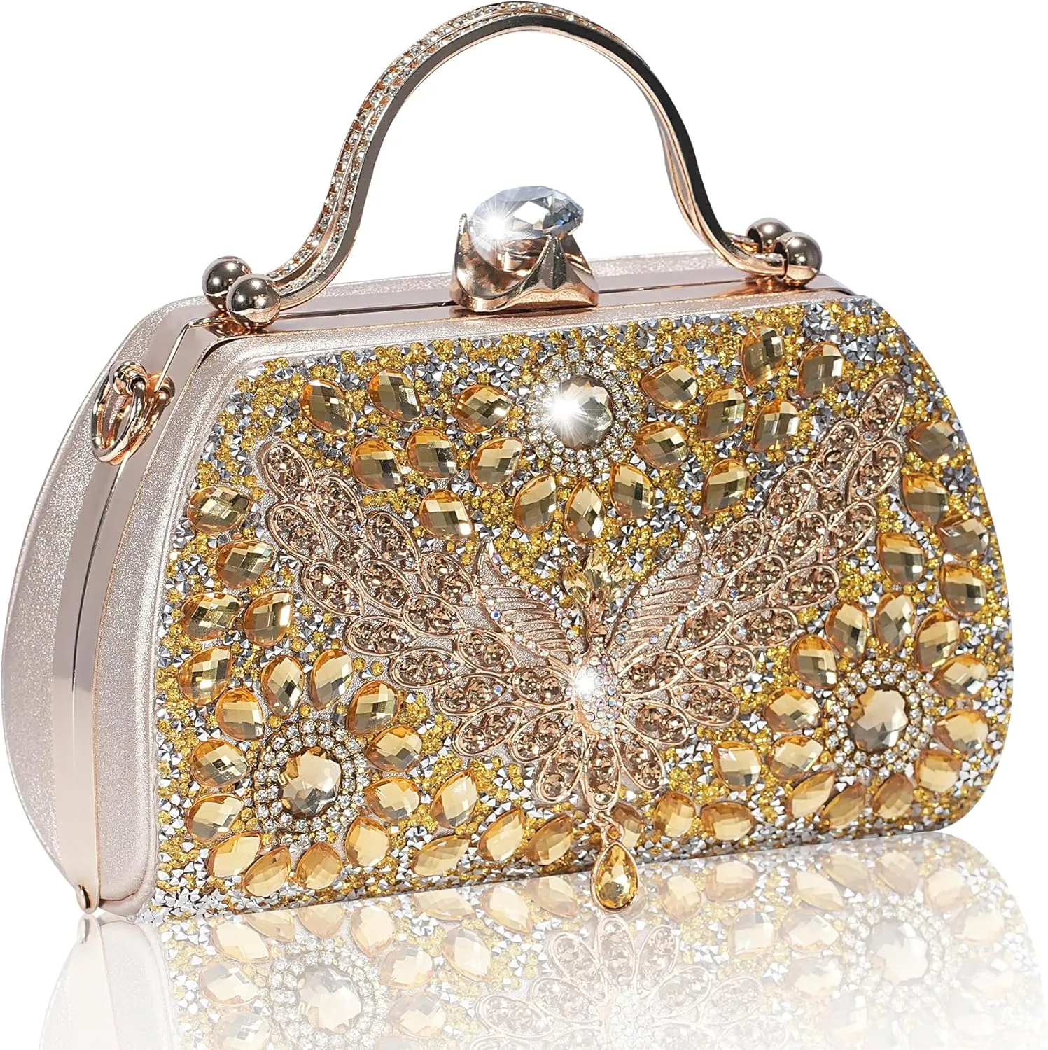 Women Rhinestone Evening Clutch Purses Diamond Handbag Weddings Formal Bag Party Sparkly Crystal Purse