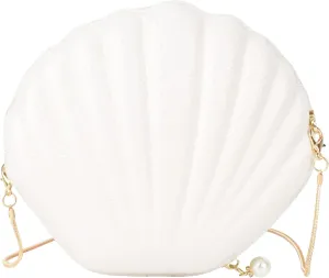 Women Seashell Evening Bag Purse Mermaid Chain Strap Clutch Handbag Shoulder Bag