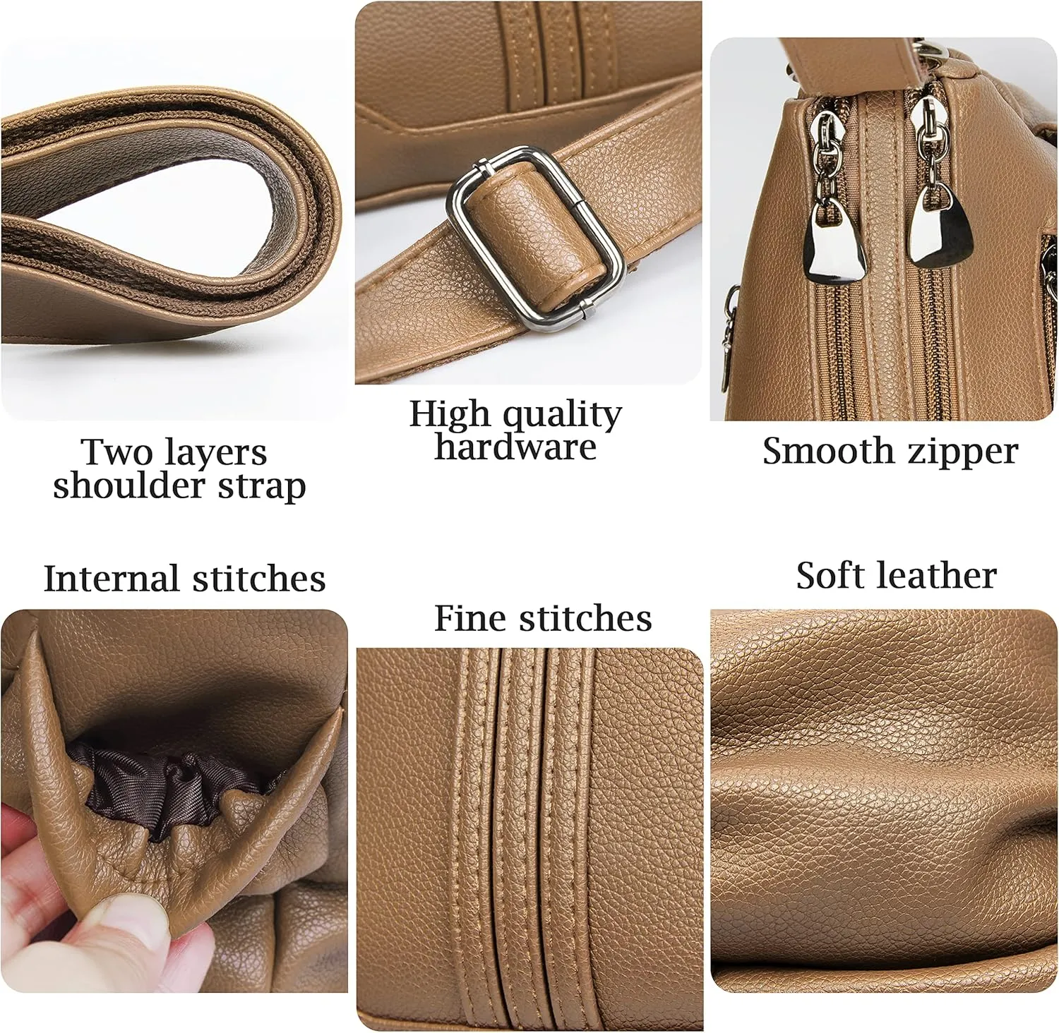 Women Soft PU Leather Shoulder Handbag Multi Pocket Crossbody Bag Ladies Medium Roomy Purses Fashion Tote Top Handle Satchel