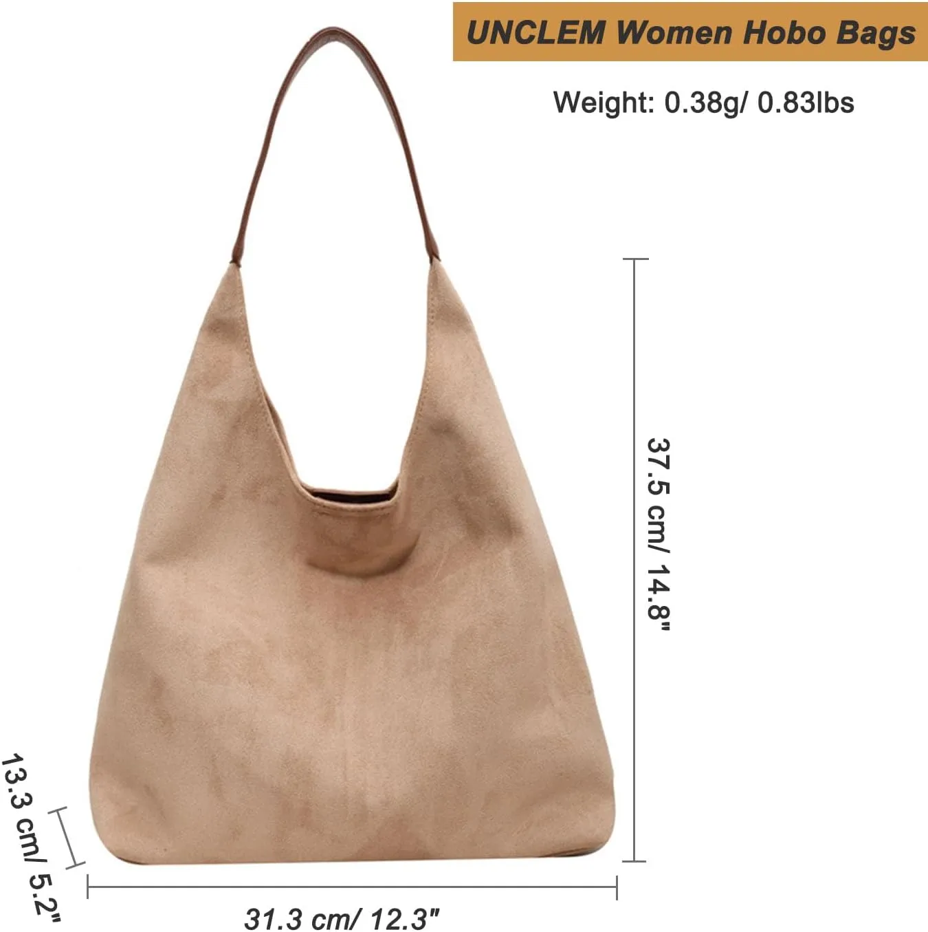 Women Suede Hobo Bags - Vintage Leather Slouchy Shoulder Tote Handbag
