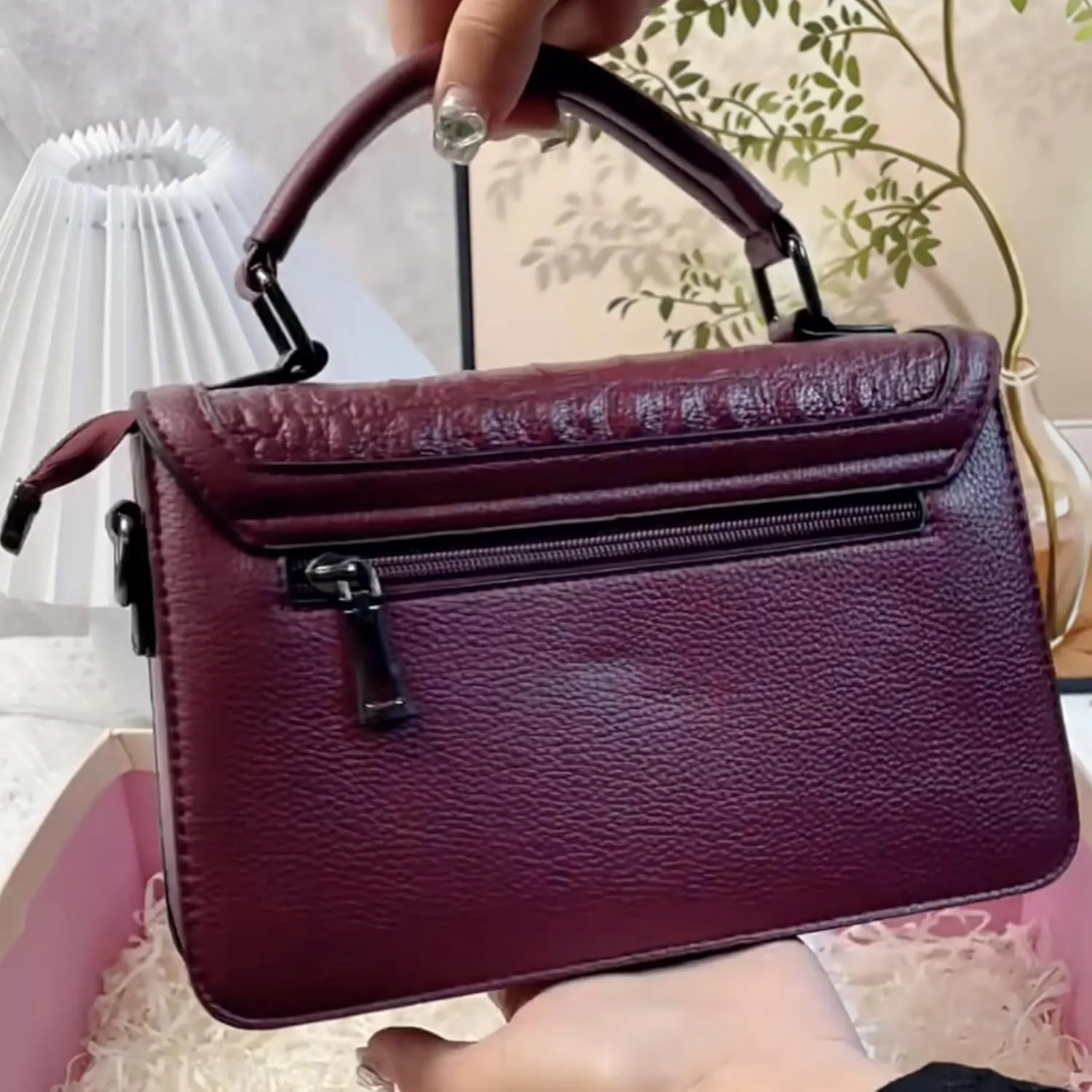 Women Vegan Leather Evening Handbag Crocodile Pattern Handle Clutch Purse Cross Body Envelope Bag