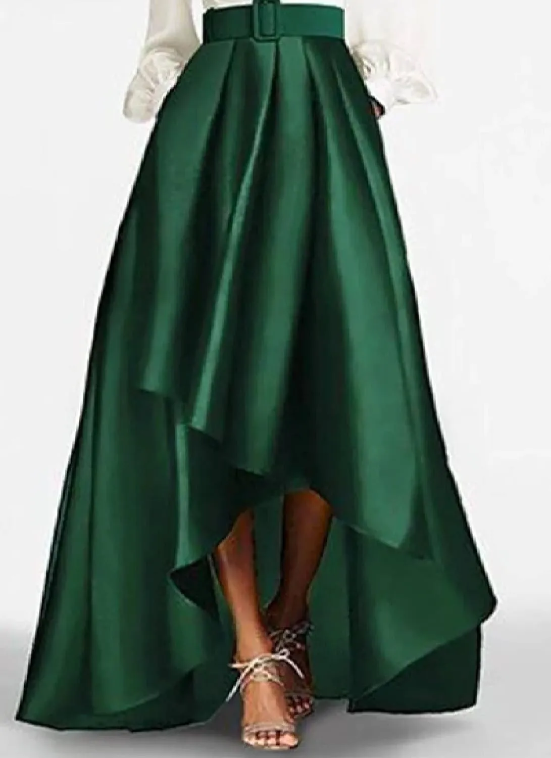Women's 2025 Summer Elegant Green Color Block V-Neck Long Sleeve High Waist Maxi Dress Fashion Going Out Formal Dresses