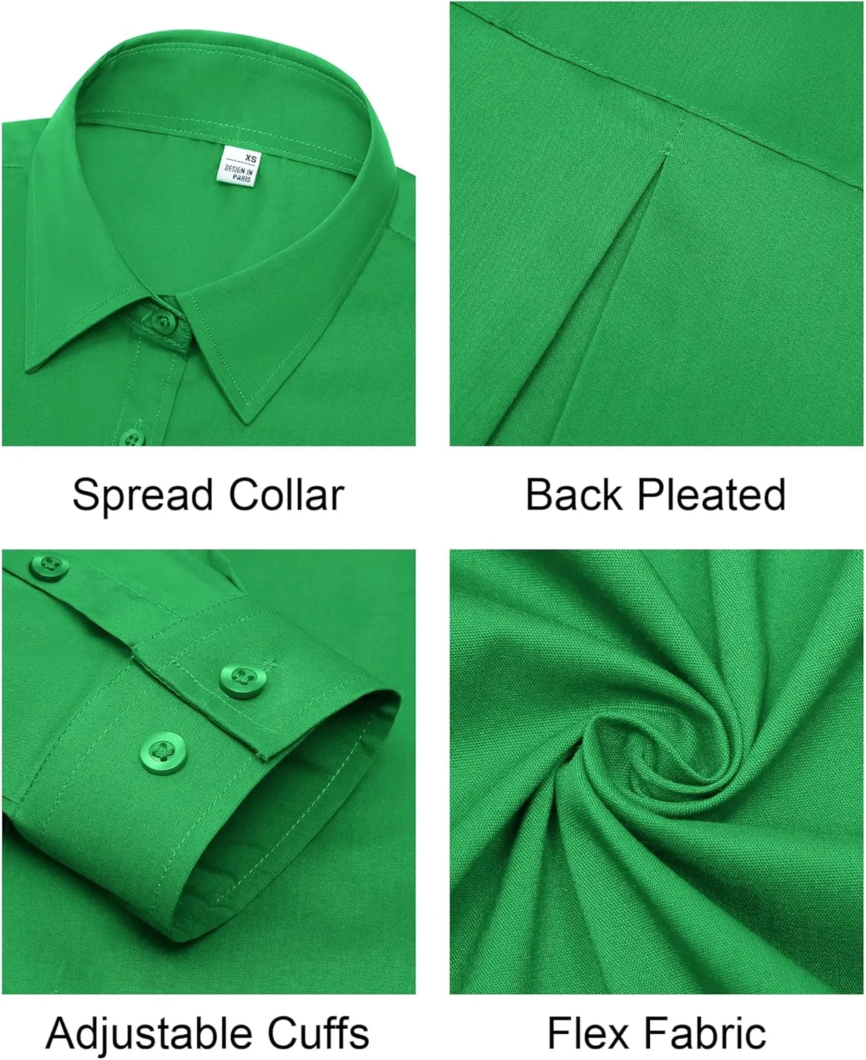Women's Button Down Shirts Classic Fit Dress Shirt Work Business Casual Long Sleeve Blouse Tops