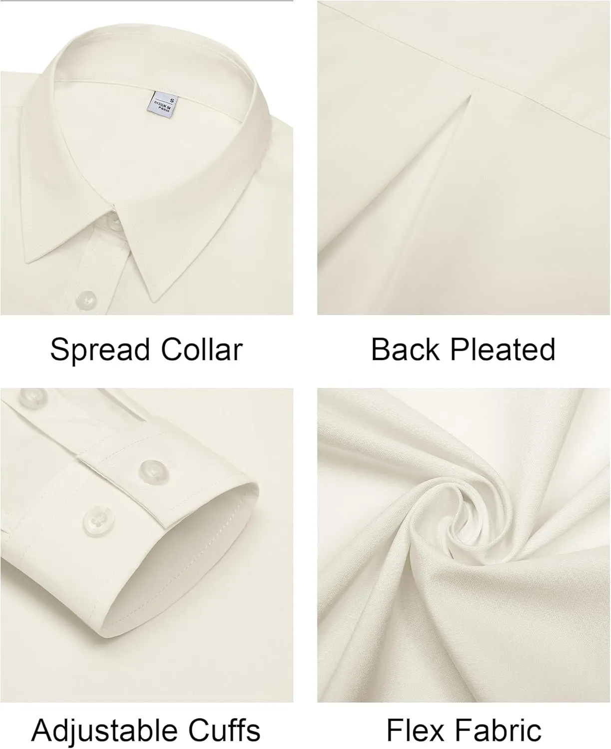 Women's Button Down Shirts Classic Fit Dress Shirt Work Business Casual Long Sleeve Blouse Tops