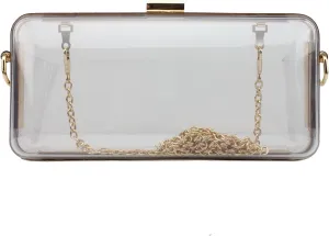 Women's Clear Clutch Evening Handbag Purse Transparent Acrylic Crossbody Bag