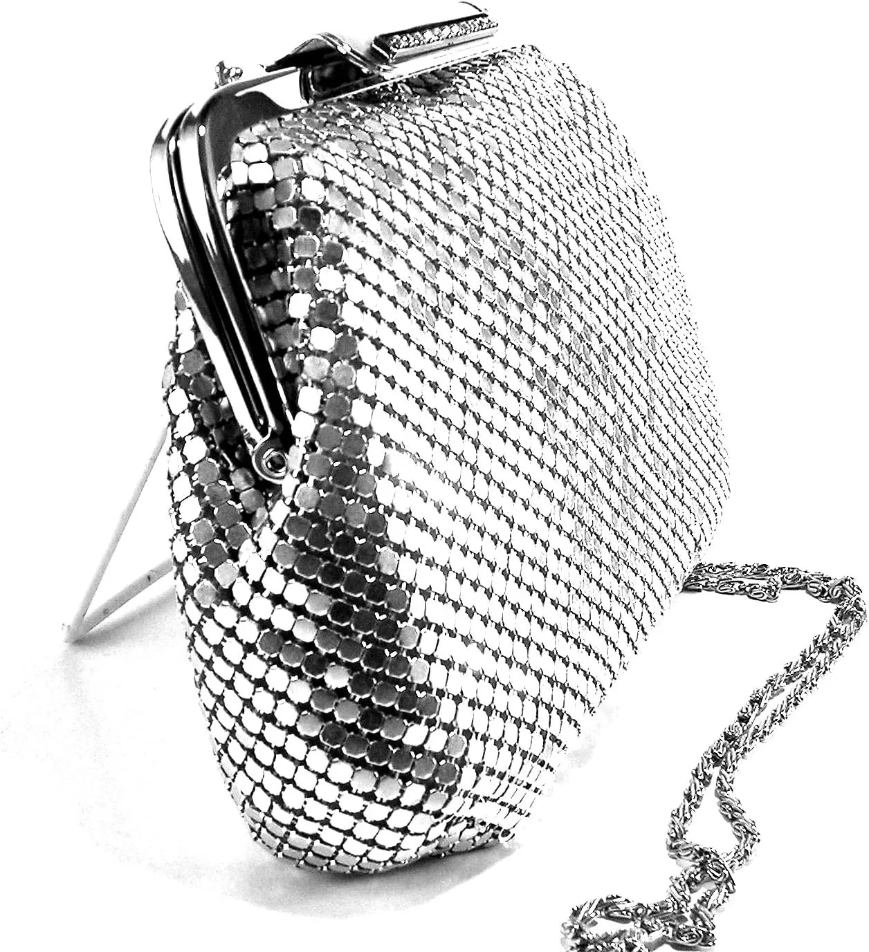 Womens clutch metal mesh evening purse bag for Cocktail Party Prom Wedding Banquet