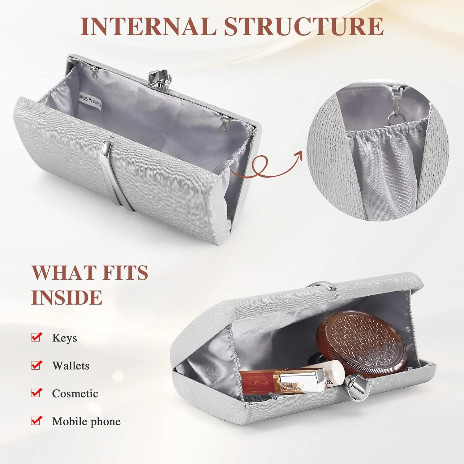 Women’s Evening Clutch Bag Elegant Cocktail Bridal Handbag Wedding Party Purse