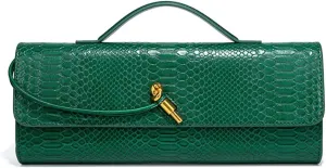 Womens Fashion Leather Clutch Bag Crocodile Print Evening Handbag Crossbody Tote Bag