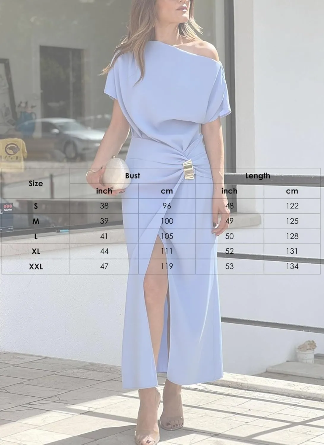 Women's Flowy Off Shoulder Sleeveless Maxi Dress Split Hem Spring Summer Garden Party Wedding Guest Cocktail Dress