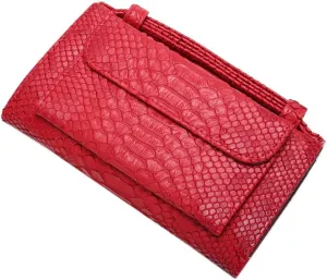 Womens Genuine Leather Snakeskin Crossbody Purse Tote Handbag Clutch Wallet with Chain