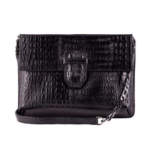 Womens Leather Clutch Cross Body Shoulder Printed Cowhide Bag