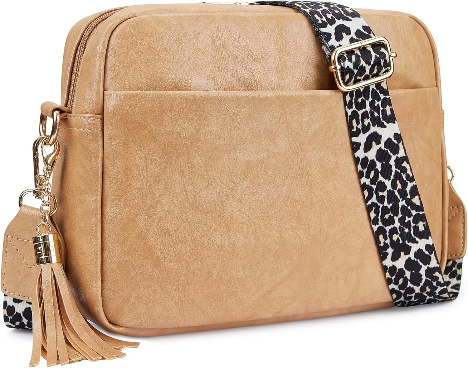 Women's Leather Crossbody Bag Zipper Shoulder Camera Purse