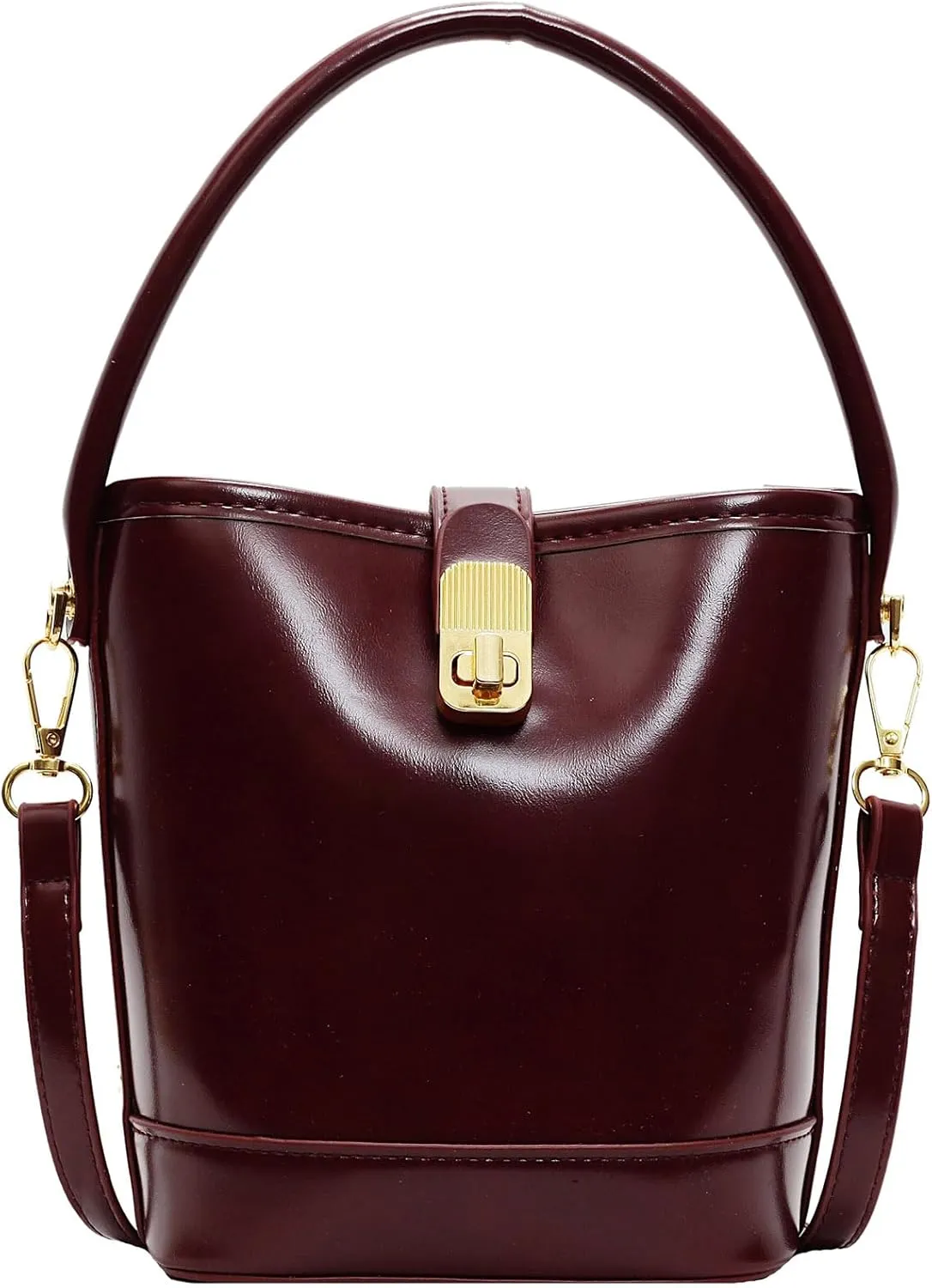 Women's PU Leather Bucket Bag Trendy Crossbody Shoulder Bags Large Hobo Purses