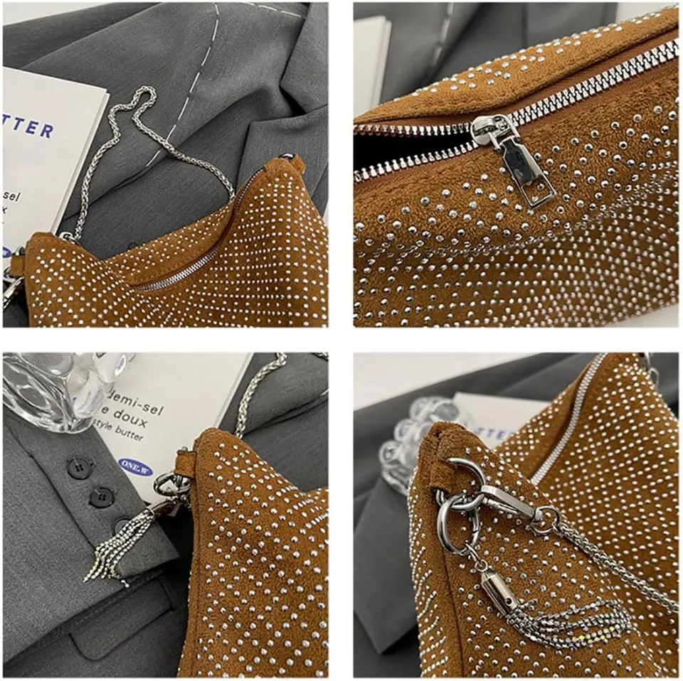 Women's Rhinestone Clutch Purses Crossbody Shoulder Evening Shinny Bling Clutch Purse Handbag