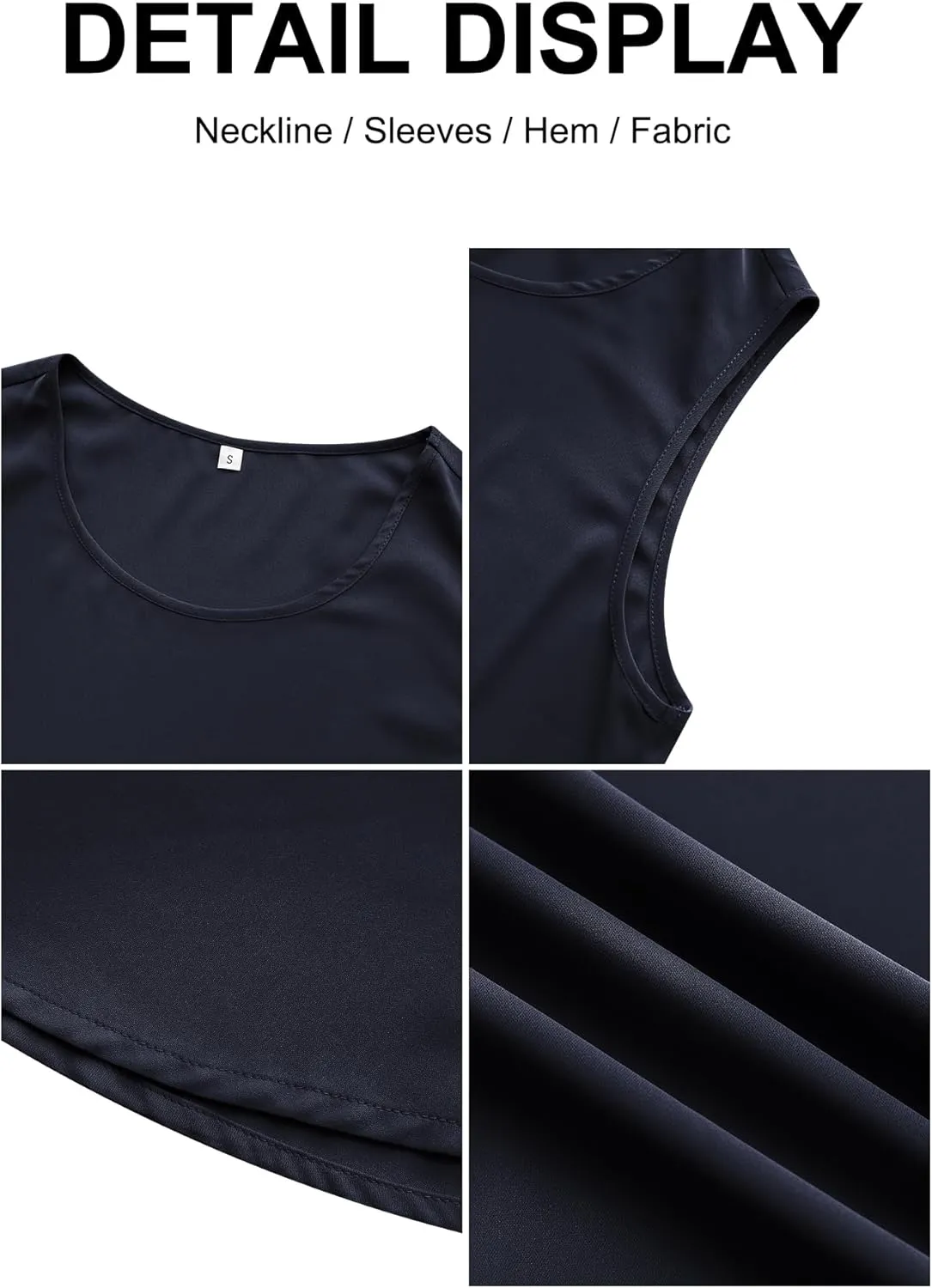 Women's Sleeveless Chiffon Tank Top Business Casual Blouse Tunic Top