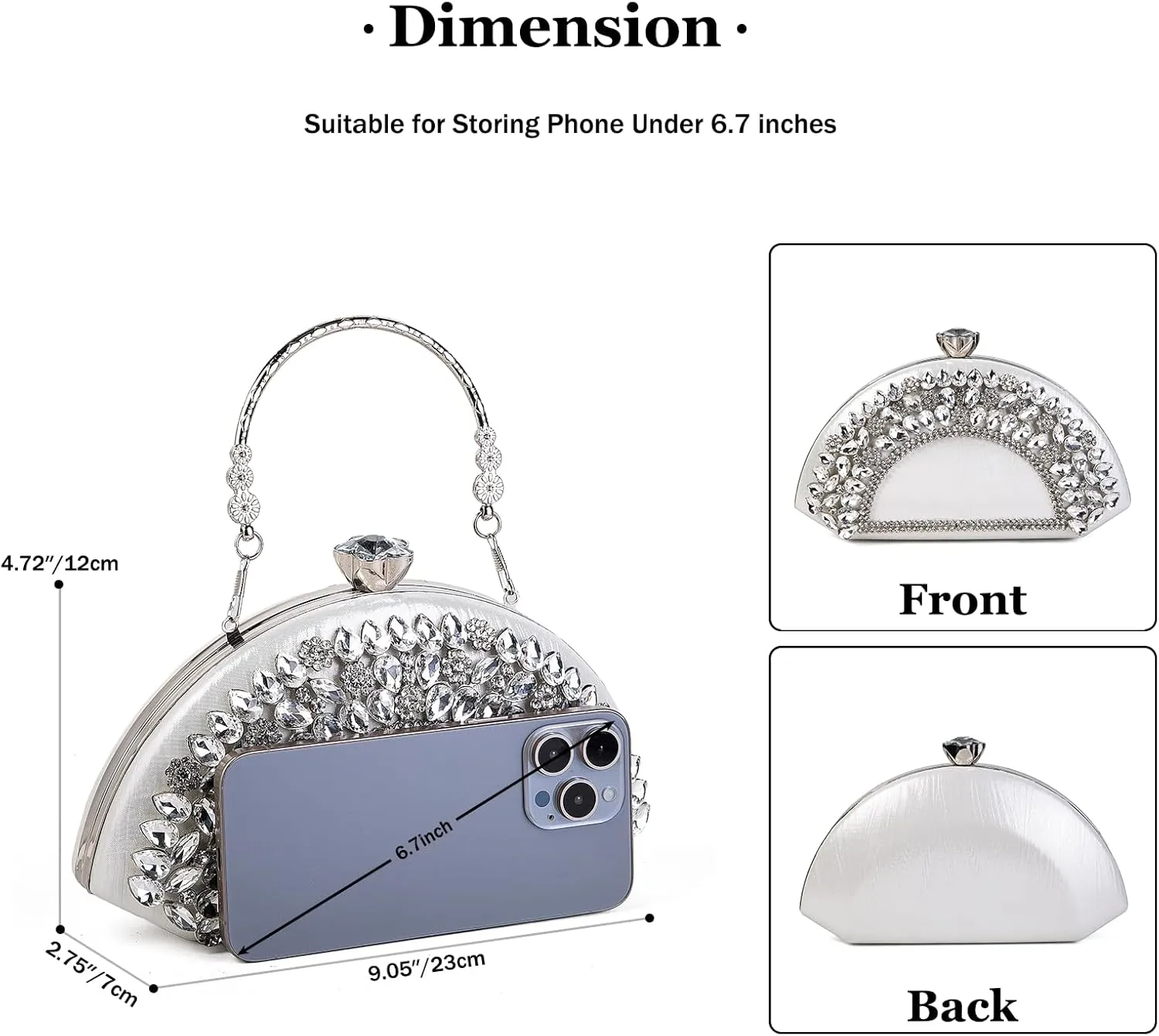 Womens Sparkly Rhinestone Glitter Clutch Purse Evening Handbag Shoulder Bag for Wedding Party Prom