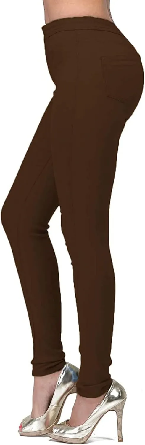 Womens Stretch Jeggings with Pockets Ripped High Waisted Classic Butt Lifting Yoga Leggings Fitted Denim Ankle Jeans