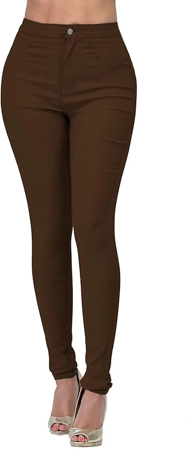 Womens Stretch Jeggings with Pockets Ripped High Waisted Classic Butt Lifting Yoga Leggings Fitted Denim Ankle Jeans
