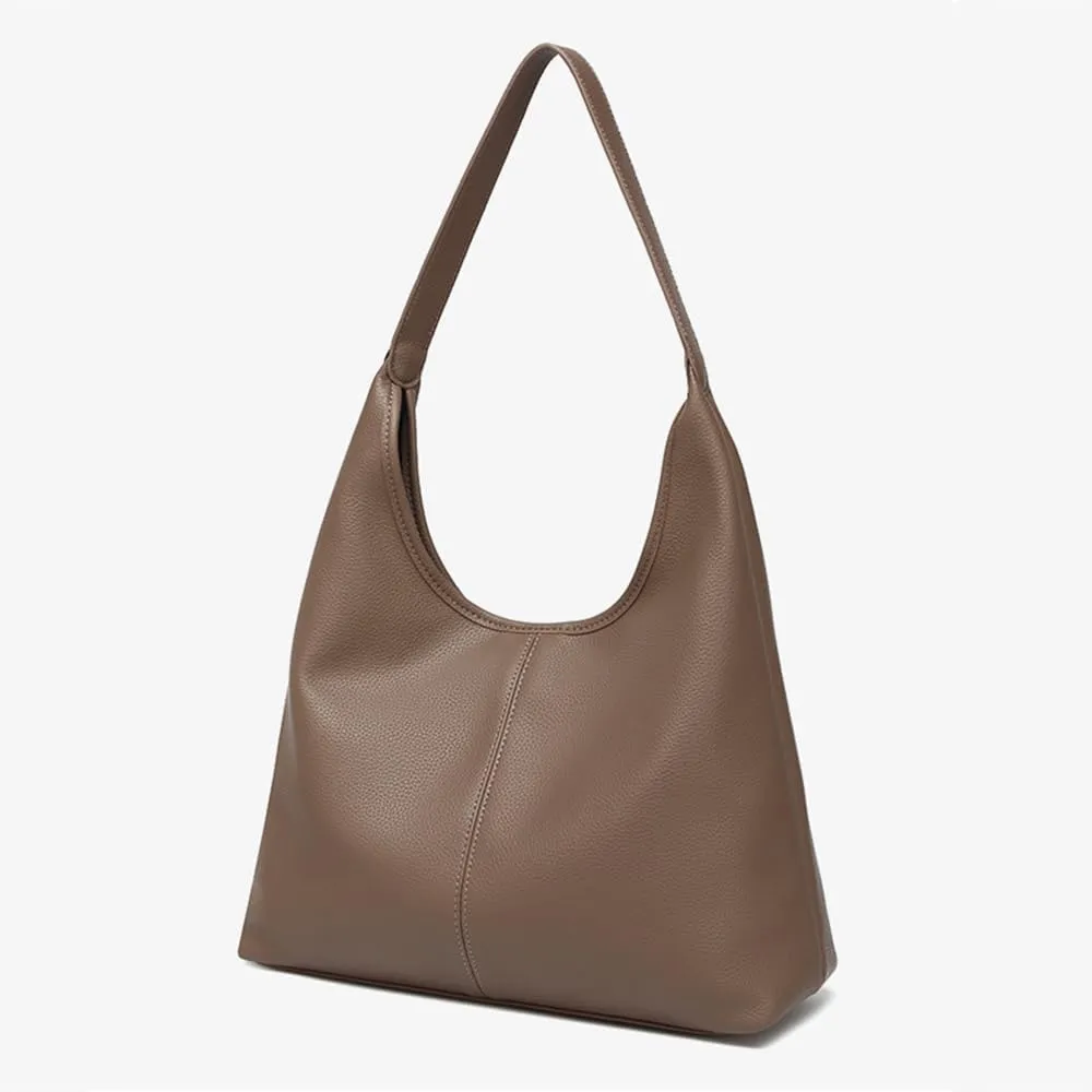 Women's Tote Handbag Soft PU Leather Hobo Purses 2Pcs Set Shoulder Bag with Pouch Shopper Work Top-handle Bag