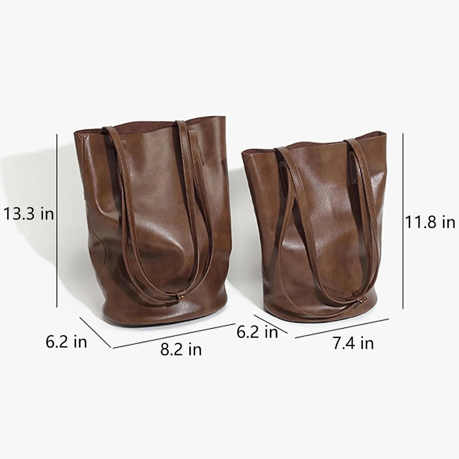 Women's Vintage Bucket Bag Vegen Leather Shoulder Bag Fashion Designer Handbag Hobo Tote Purse