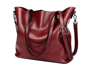 Women’s Vintage Large PU Leather Travel Handbag Hobo Bag Shoulder Bag Sling Bag Cross Body Bag