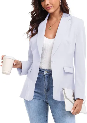 Women's Work Office Blazer One Button Notched Lapel Business Tuxedo Blazer Casual Blazer Jackets Suit Petite