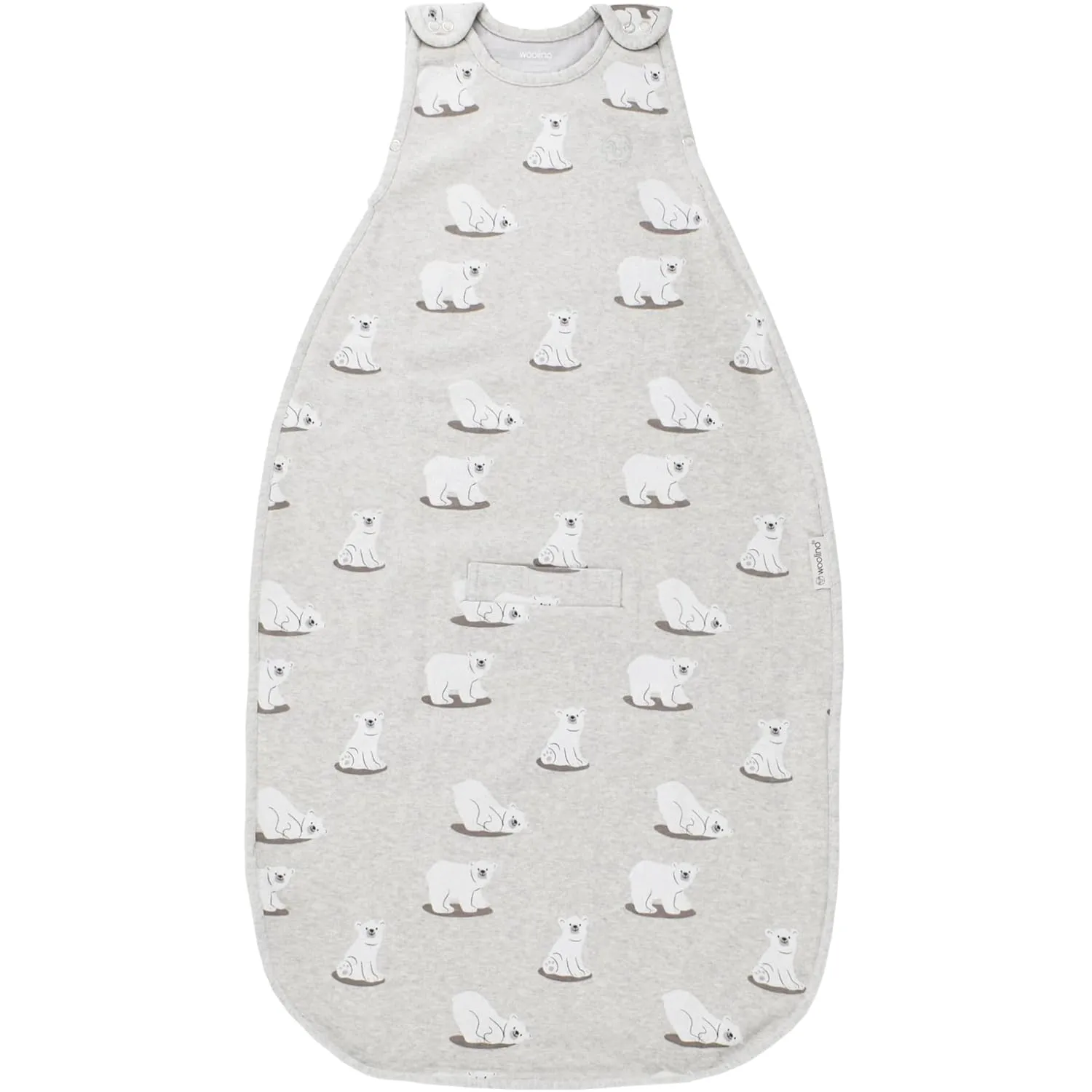 Woolino 4 Season Sleep Sack - Ultimate Merino Wool and Organic Cotton Sleeping Bag - Two-Way Zipper Adjustable Universal Size Sleep Sack for Baby (2-24 Months) - Polar Bear
