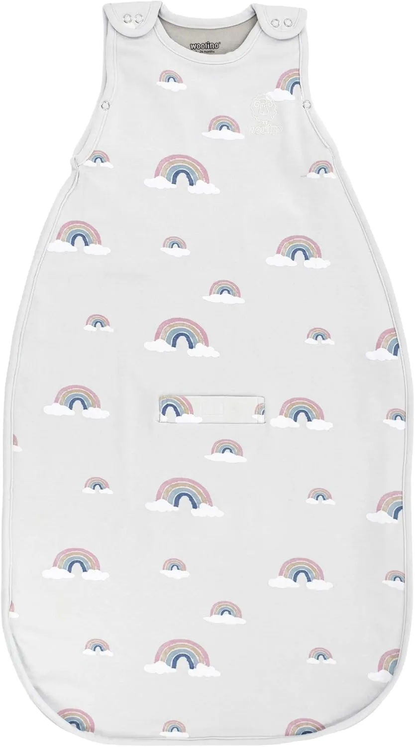 Woolino Toddler Sleeping Bag, 4 Season, Merino Wool and Organic Cotton Baby Wearable Blanket, 2-4 Years