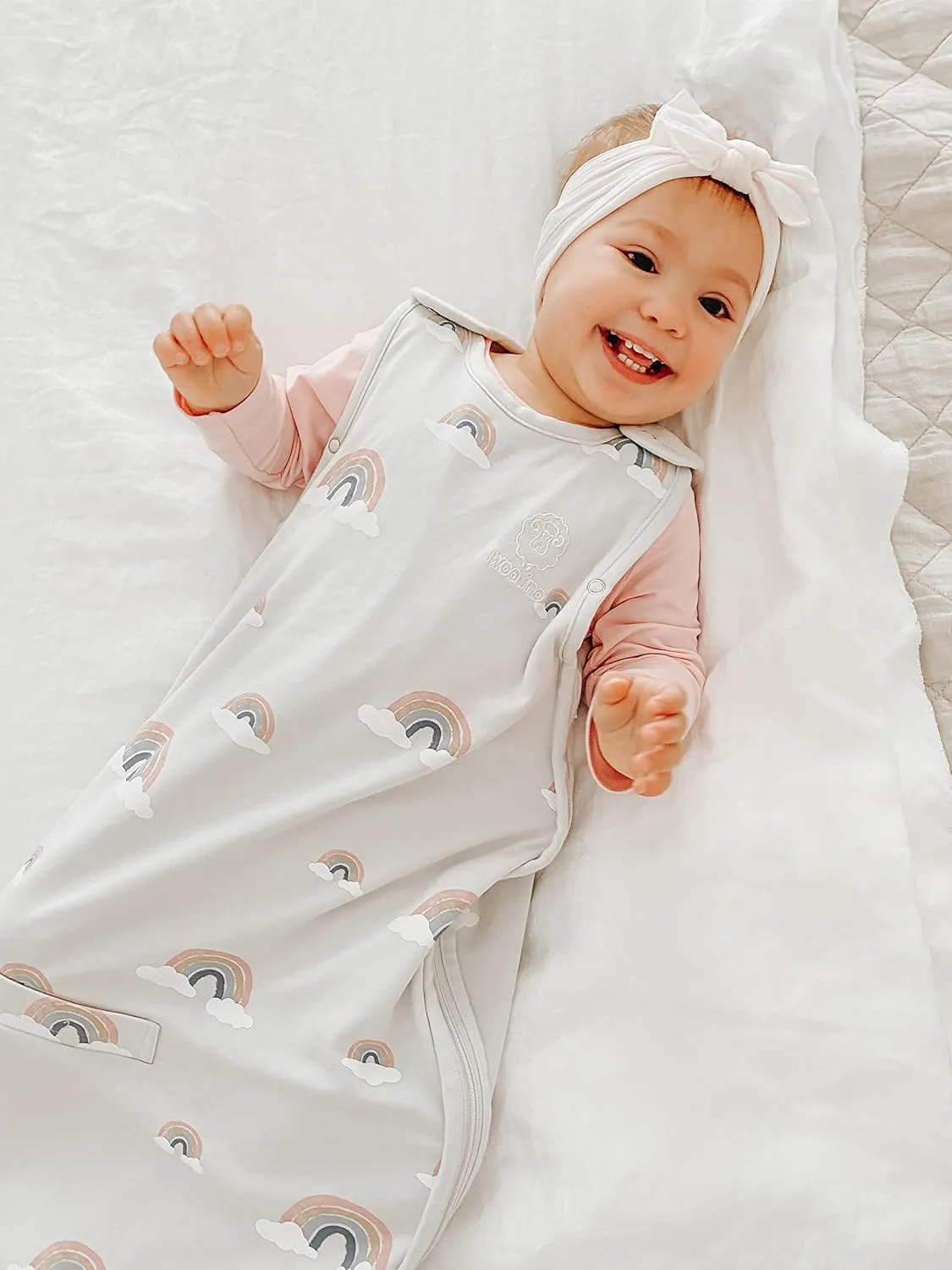 Woolino Toddler Sleeping Bag, 4 Season, Merino Wool and Organic Cotton Baby Wearable Blanket, 2-4 Years