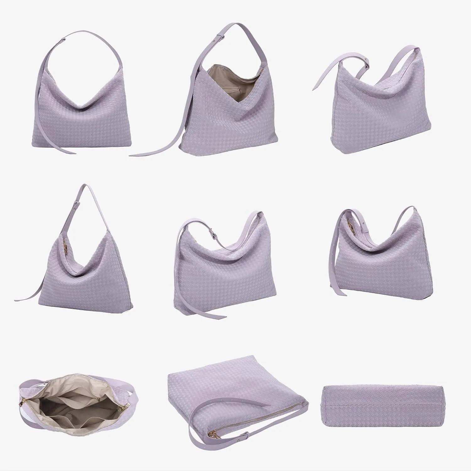 Woven Bag for Women, Vegan Leather Tote Bags Large Hobo Purses for Women Handmade Shoulder Bag with Adjustable Strap
